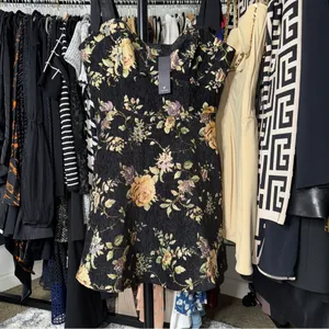 Lulus Exceptional Black Floral Tie Strap Tapestry Mini Dress Women Large New NWT thumbnail 6