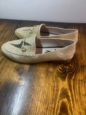 Nine West Wildgirls Gold Glitter Lighting Bolt‎ Loafers Size 6 thumbnail 3