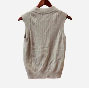Retro Gray Sweater Vest Ribbed Who What Wear Grandpa Preppy M Crewneck thumbnail 5