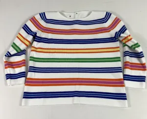Lauren Ralph Lauren Sweater Womens‎ Large Striped Boat Neck Tight-Knit Pullover thumbnail 1