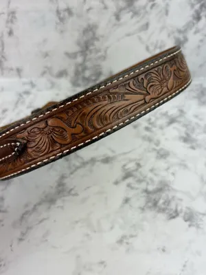 *Tony Lama Western Belt Size 30 Brown Tooled Leather Cowboy Cowgirl Ranchwear thumbnail 4