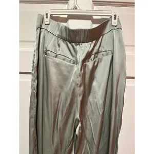 Abercrombie and Fitch Satin Tailored Wide Leg Pant Sage Size 33 Long thumbnail 10