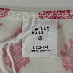 Roller Rabbit Target Pink White Block Print Swim Cover Up Dress Large New Tags thumbnail 7