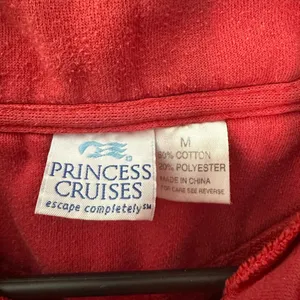 Vintage Princess Cruises Caribbean 1/4 Zip Sweatshirt in Red Size Medium thumbnail 2