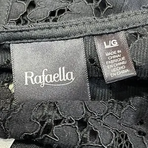 Rafaella Blouse Womens L Used Black Floral Lace Attached Cami thumbnail 14