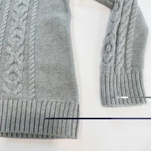 LL Bean GRAY Double L Mixed Cable Cotton Crew Neck Pullover Sweater SMALL PETITE Size undefined thumbnail 6