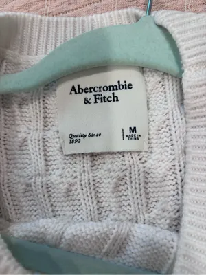 Abercrombie & Fitch White Cable Knit Sleeveless Sweater Vest size Medium thumbnail 5