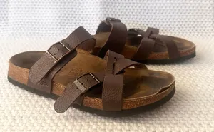 Birkenstock Birki's Brown Leather Nepal Strappy Slide On Sandals 38 Women 7 thumbnail 1