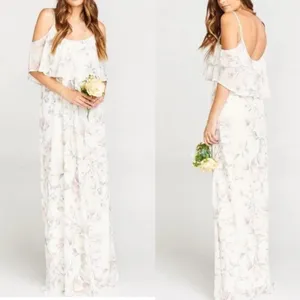 Show Me Your Mumu Caitlin Ruffle‎ Maxi Dress Floral Wedding formal XS thumbnail 2