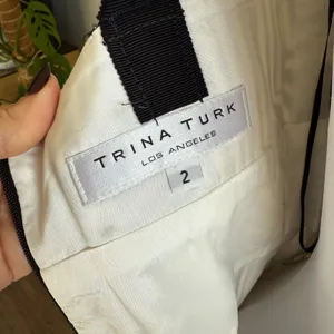 Trina Turk Black And White Geometric Pattern Cocktail Dress Size 2 thumbnail 4
