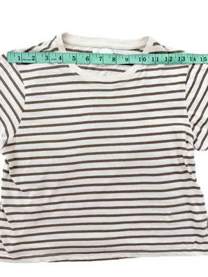 MATE the Label Cropped Striped Crewneck Tee Olive S thumbnail 5