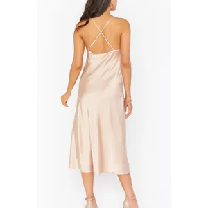 NWOT Show Me Your MuMu‎ Size Extra Small Verona Cowl Dress Champagne Luxe Satin thumbnail 2