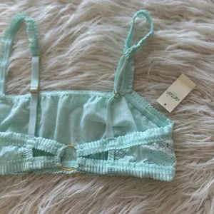 Aerie Coral Lace Bandeau Bralette Size Small thumbnail 4