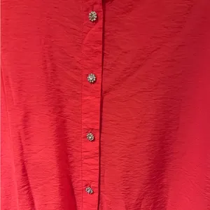 ZARA Jeweled‎ Button Ruffle Tiered Drop Waist Orange Mini Dress Size Medium thumbnail 4
