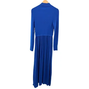NEW Anthropologie The Thea Twofer Sweater Maxi Dress‎ Mock Turtle Neck M Blue thumbnail 11