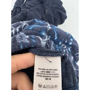 Free People Love Life Bubble Top Womens Size Medium Linen Blend Blue Boho thumbnail 7