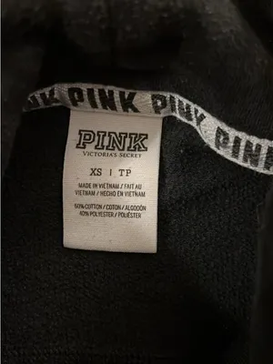 PINK Victoria's Secret Black Cowlneck Sweatshirt with White Logo thumbnail 3
