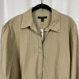 Banana Republic Neutral Stripe Long Sleeve Oversized Button Up Blouse Sz.M NWT thumbnail 7