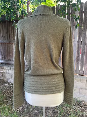 Barneys New York Green Shawl Collar Women’s Sweater Cardigan Classic Luxury M thumbnail 2