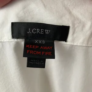 J.Crew XXS White Pajama Set Cotton Piping Long Sleeve Sleepwear Loungewear thumbnail 5