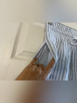 Women’s Quince 100% European Linen Wide Leg Pants Sky Blue Mariner Stripe Sz S thumbnail 9