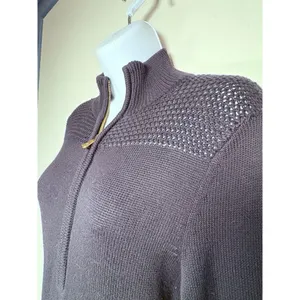 Lauren Ralph Lauren Mock Neck Quarter Zip Long Sweater Dress Black‎ Size PS thumbnail 5
