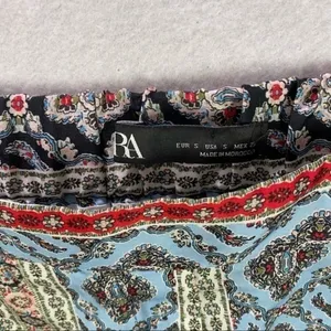Zara Multicolored Printed Lightweight High‎ Rise Straight Leg Pant thumbnail 4