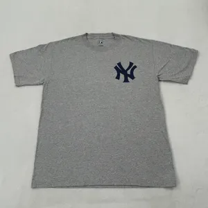 Majestic New York NY Yankees Mark Teixeira #25 MLB Gray Jersey Tee Shirt Adult size L thumbnail 1