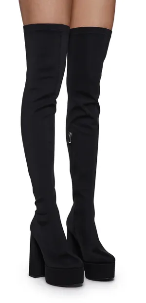 Dolls Kill Black Thigh-High Boots thumbnail 1