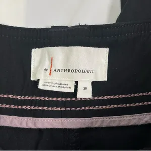 Anthropologie High Waisted Black Double Button Linen Viscose Fit & Flare Sz 28 thumbnail 5