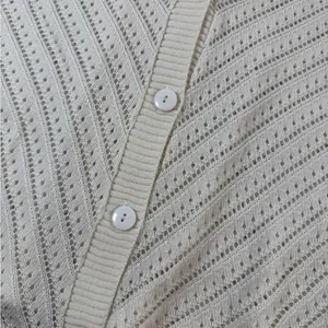 Requirements‎ vtg y2k Ivory Knit Button-Up Cardigan short sleeve womens small thumbnail 10