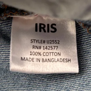 Iris Basic Distressed Fringe Hem Denim Jacket Small thumbnail 3