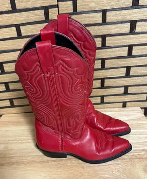 Vittorio Ricci Red Western‎ Cowgirl Boots Size 5 thumbnail 1