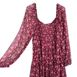Altar'd State Size Medium Long‎ Sleeve Dress Purple Ditsy Floral Mini Length NWT thumbnail 3