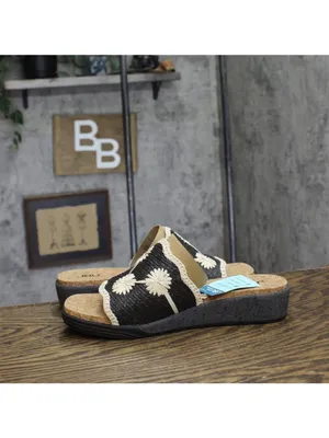 NWT JBU By Jambu Comfort Casual Fashion Slip On Wedge Sandal Black / White 9.5M thumbnail 13