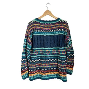 VTG The Limited Hand Knit Ramie Cotton Fair‎ Isle Sweater Sz S thumbnail 2