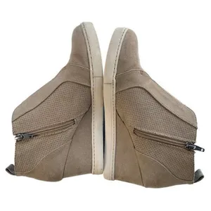 A New Day Side Zip Tan Wedge Heel Faux‎ Suede Vegan Sneakers Womens Size 9.5 thumbnail 2