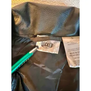 Wicked Glinda Alphaba Faux Leather Moto Jacket Size Small thumbnail 7