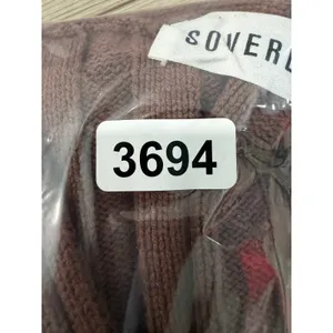 Anthropologie Sovere Chocolate Laced Knot Fisherman Sweater Oversized XS thumbnail 7