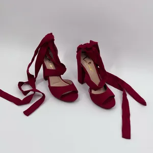 Lulu's Bold Red Strappy Heels thumbnail 3