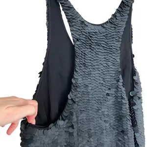 3.1 Phillip Lim Matte Black Gold Paillette Sequin Mini Dress Size 8 Party NYE thumbnail 3