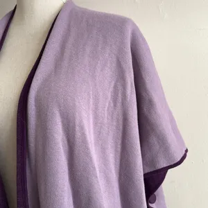NEW Chico's Reversible Travel Wrap Sweater Button Poncho Purple Knit S/M NWT thumbnail 2