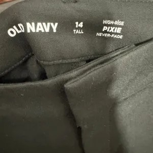 Old Navy Pixie Pants Women 14 Tall Black High-Rise Never-Fade Slim Trousers Work thumbnail 5