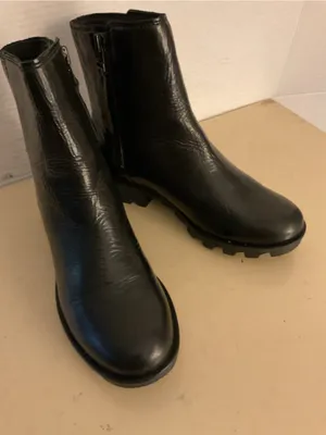 Sorel women Black Leather Chelsea Heeled waterproof Boots US 6 thumbnail 1
