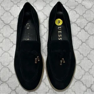 Guess Black Leather Aryana Suede Slip On Loafers Women’s Size 9M thumbnail 4