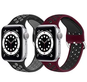 Silicone Sports Bands Replacement Compatible with Apple Watch 38mm/40mm M/L thumbnail 1