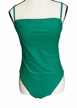 Relleciga OnePiece Swimsuit Sz L Green Spaghetti Straps Square Neck Beach Wear thumbnail 1