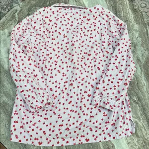 4/$25 Victorias Secret Floral Rose Bud Cotton Button Up Pajama Top Shirt Sz M thumbnail 4