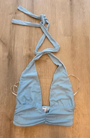 Princess Polly Light Blue Halter Top thumbnail 1