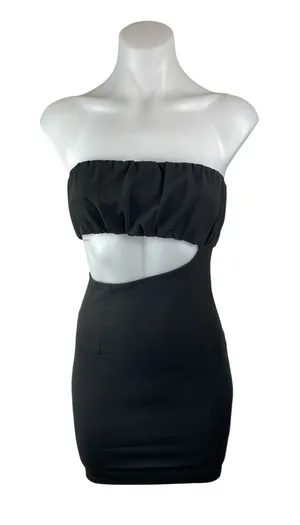 Princess Polly Womens Black Cut Out Sleeveless Tube Bandeau Mini Bodycon Dress 2 thumbnail 1